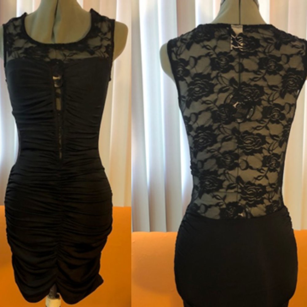 Easel Sexy black lacy dress
